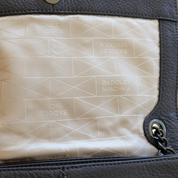 New grey leather Badgley Mischka purse. Used once. - Picture 4 of 8